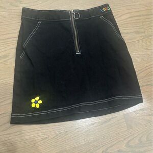Vans Brighton Skirt Black Denim Skirt Patch women’s size small